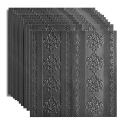 Set 10x Tapet 3D Autoadeziv, 5mm grosime, rezistent la apa, usor de curatat, 70x70cm, Naimeed D3601, model elegant, Negru