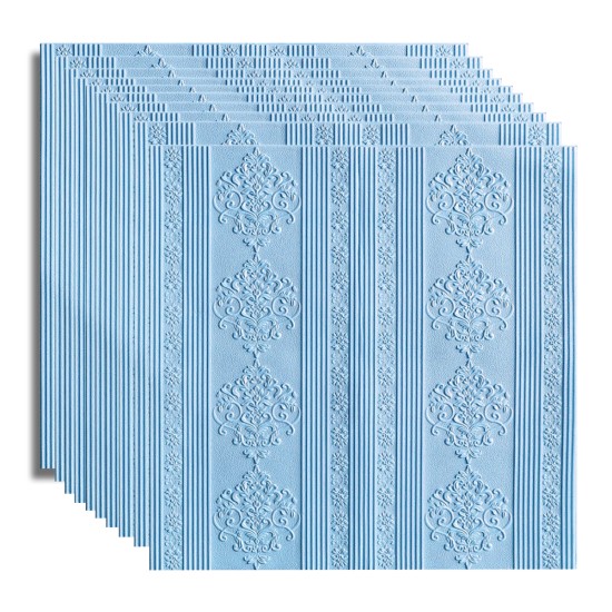 Set 10x Tapet 3D Autoadeziv, 5mm grosime, rezistent la apa, usor de curatat, 70x70cm, Naimeed D3602, model elegant, Bleumarin