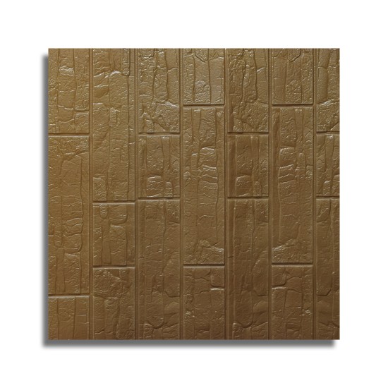Set 10x Tapet 3D Autoadeziv, 5mm grosime, rezistent la apa, usor de curatat, 70x70cm, Naimeed D3603, model caramida, Maro
