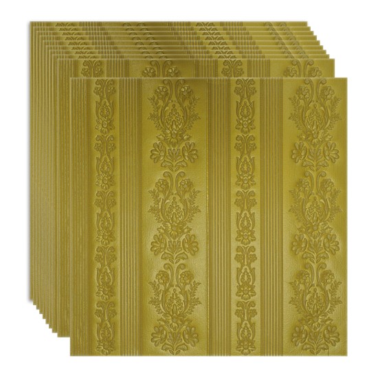 Set 10 x Tapet 3D Autoadeziv, design modern, rezistent la umezeala, usor de curatat, 70x70cm, Naimeed D4708, Auriu Set 10 x Tapet 3D Autoadeziv, design modern, rezistent la umezeala, usor de curatat, 70x70cm, Naimeed D4708, Auriu