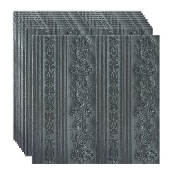 Set 10 x Tapet 3D Autoadeziv, design modern, rezistent la umezeala, usor de curatat, 70x70cm, Naimeed D4710, Negru