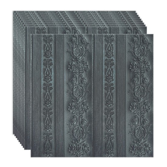 Set 10 x Tapet 3D Autoadeziv, design modern, rezistent la umezeala, usor de curatat, 70x70cm, Naimeed D4710, Negru Set 10 x Tapet 3D Autoadeziv, design modern, rezistent la umezeala, usor de curatat, 70x70cm, Naimeed D4710, Negru
