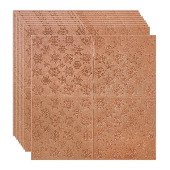 Set 10 x Tapet 3D Autoadeziv, design modern, rezistent la umezeala, usor de curatat, 70x70cm, Naimeed D4720, Maro
