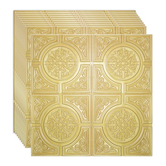 Set 10 x Tapet 3D Autoadeziv, design modern, rezistent la umezeala, usor de curatat, 70x70cm, Naimeed D4722, Auriu Set 10 x Tapet 3D Autoadeziv, design modern, rezistent la umezeala, usor de curatat, 70x70cm, Naimeed D4722, Auriu