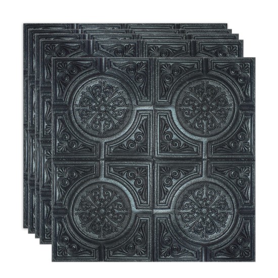 Set 5 x Tapet 3D Autoadeziv, design modern, rezistent la umezeala, usor de curatat, 70x70cm, Naimeed D4724, Negru