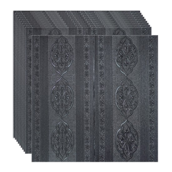 Set 10 x Tapet 3D Autoadeziv, design modern, rezistent la umezeala, usor de curatat, 70x70cm, Naimeed D4734, Negru Set 10 x Tapet 3D Autoadeziv, design modern, rezistent la umezeala, usor de curatat, 70x70cm, Naimeed D4734, Negru