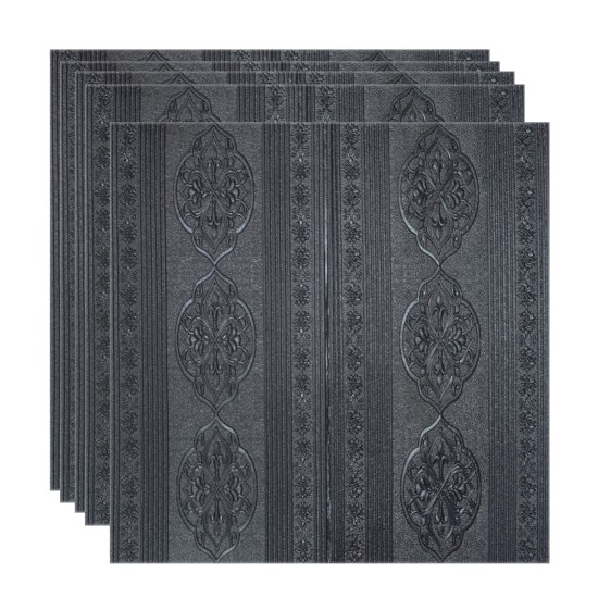 Set 5 x Tapet 3D Autoadeziv, design modern, rezistent la umezeala, usor de curatat, 70x70cm, Naimeed D4734, Negru Set 5 x Tapet 3D Autoadeziv, design modern, rezistent la umezeala, usor de curatat, 70x70cm, Naimeed D4734, Negru