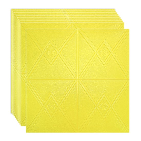 Set 10 x Tapet 3D Autoadeziv, design modern, rezistent la umezeala, usor de curatat, 70x70cm, Naimeed D4742, Galben Set 10 x Tapet 3D Autoadeziv, design modern, rezistent la umezeala, usor de curatat, 70x70cm, Naimeed D4742, Galben