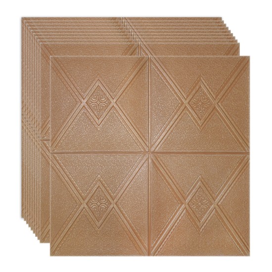 Set 10 x Tapet 3D Autoadeziv, design modern, rezistent la umezeala, usor de curatat, 70x70cm, Naimeed D4744, Maro Set 10 x Tapet 3D Autoadeziv, design modern, rezistent la umezeala, usor de curatat, 70x70cm, Naimeed D4744, Maro