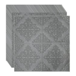 Set 10 x Tapet 3D Autoadeziv, design modern, rezistent la umezeala, usor de curatat, 70x70cm, Naimeed D4752, Argintiu