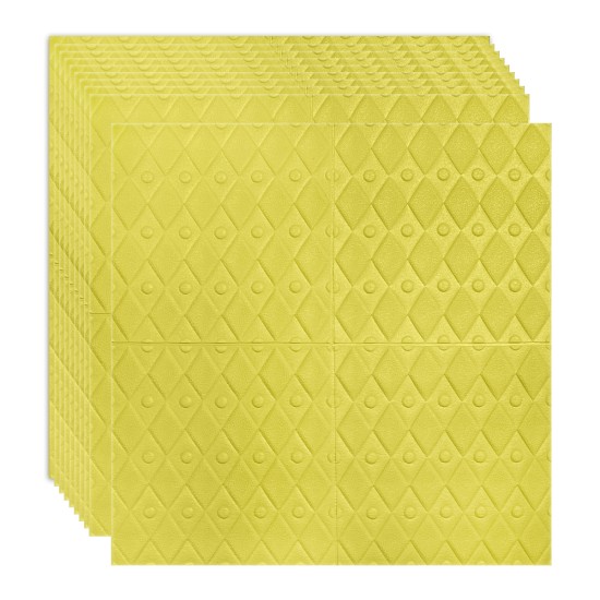 Set 10 x Tapet 3D Autoadeziv, design modern, rezistent la umezeala, usor de curatat, 70x70cm, Naimeed D4757, Galben
