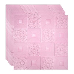 Set 10 x Tapet 3D Autoadeziv, design modern, rezistent la umezeala, usor de curatat, 70x70cm, Naimeed D4763, Roz