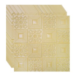 Set 10 x Tapet 3D Autoadeziv, design modern, rezistent la umezeala, usor de curatat, 70x70cm, Naimeed D4764, Galben