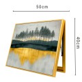 Capac tablou pentru contor electric, Naimeed D7268, mascare tablou electric, design modern si elegant, 40x50x4cm, rama aurie