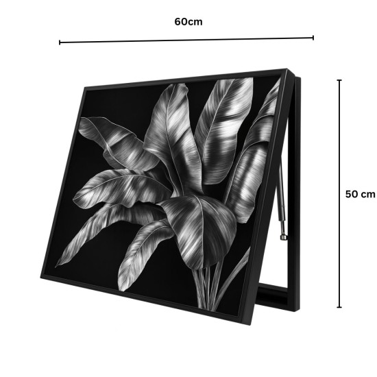 Capac tablou pentru contor electric, Naimeed D7283, mascare tablou electric, design modern si elegant, 50x60x4cm, rama neagra