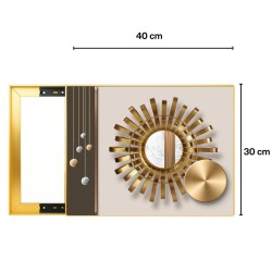 Capac tablou pentru contor electric, Naimeed D7287, mascare tablou electric, design modern si elegant, 30x40x2.8 cm, rama aurie 