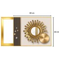 Capac tablou pentru contor electric, Naimeed D7292, mascare tablou electric, design modern si elegant, 40x50x2.8 cm, rama aurie