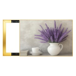 Capac tablou pentru contor electric, Naimeed D7293, mascare tablou electric, design modern si elegant, 40x50x2.8 cm, rama aurie