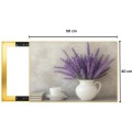 Capac tablou pentru contor electric, Naimeed D7293, mascare tablou electric, design modern si elegant, 40x50x2.8 cm, rama aurie