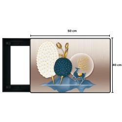 Capac tablou pentru contor electric, Naimeed D7296, mascare tablou electric, design modern si elegant, 40x50x2.8 cm, rama neagra