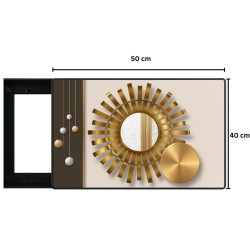 Capac tablou pentru contor electric, Naimeed D7297, mascare tablou electric, design modern si elegant, 40x50x2.8 cm, rama neagra