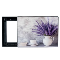 Capac tablou pentru contor electric, Naimeed D7298, mascare tablou electric, design modern si elegant, 40x50x2.8 cm, rama neagra