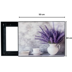 Capac tablou pentru contor electric, Naimeed D7298, mascare tablou electric, design modern si elegant, 40x50x2.8 cm, rama neagra