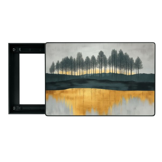 Capac tablou pentru contor electric, Naimeed D7300, mascare tablou electric, design modern si elegant, 40x50x2.8 cm, rama neagra