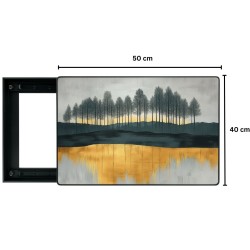 Capac tablou pentru contor electric, Naimeed D7300, mascare tablou electric, design modern si elegant, 40x50x2.8 cm, rama neagra