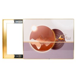 Capac tablou pentru contor electric, Naimeed D7301, mascare tablou electric, design modern si elegant, 50x60x2.8 cm, rama aurie