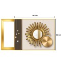 Capac tablou pentru contor electric, Naimeed D7303, mascare tablou electric, design modern si elegant, 50x60x2.8 cm, rama aurie
