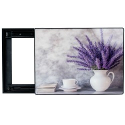 Capac tablou pentru contor electric, Naimeed D7304, mascare tablou electric, design modern si elegant, 50x60x2.8 cm, rama neagra