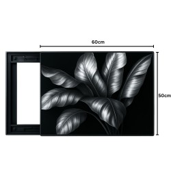 Capac tablou pentru contor electric, Naimeed D7305, mascare tablou electric, design modern si elegant, 50x60x2.8 cm, rama neagra