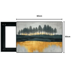 Capac tablou pentru contor electric, Naimeed D7306, mascare tablou electric, design modern si elegant, 50x60x2.8 cm, rama neagra