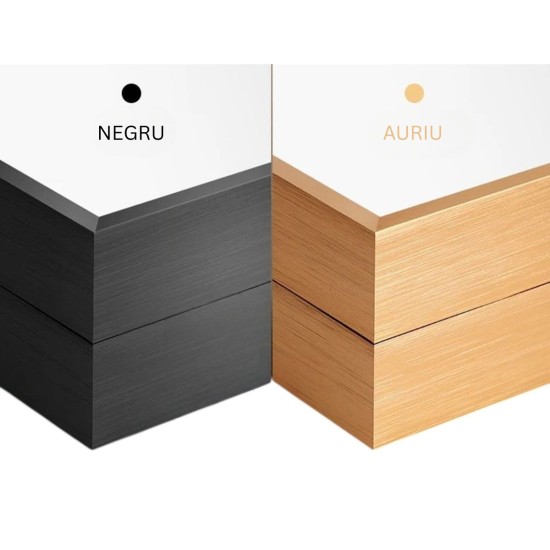 Capac tablou pentru contor electric, Naimeed D7292, mascare tablou electric, design modern si elegant, 40x50x2.8 cm, rama aurie