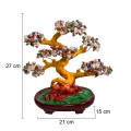 Copac Feng Shui cu Pietre Semipretioase, Suport Ceramic, Naimeed D4624-Multicolor, Inaltime 27cm