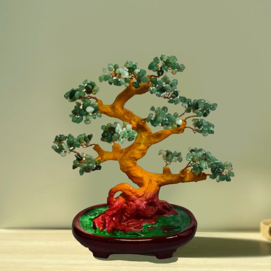 Copacel Feng Shui cu Pietre de Aventurin, Suport Ceramic, Naimeed, D4624-Verde, Inaltime 27cm Copacel Feng Shui cu Pietre de Aventurin, Suport Ceramic, Naimeed, D4624-Verde, Inaltime 27cm