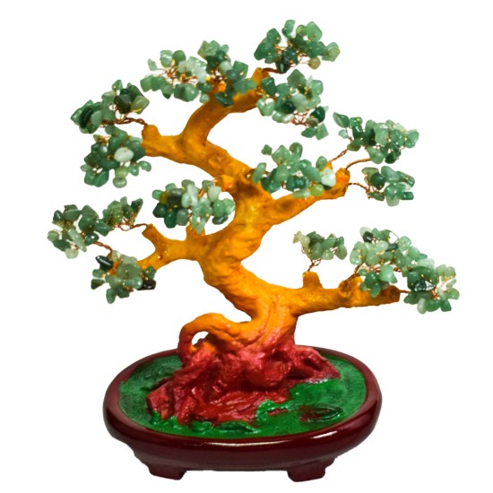 Copacel Feng Shui cu Pietre de Aventurin, Suport Ceramic, Naimeed, D4624-Verde, Inaltime 27cm Copacel Feng Shui cu Pietre de Aventurin, Suport Ceramic, Naimeed, D4624-Verde, Inaltime 27cm