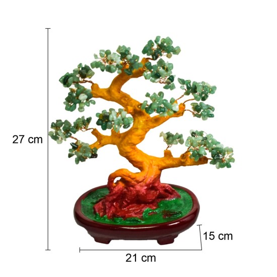 Copacel Feng Shui cu Pietre de Aventurin, Suport Ceramic, Naimeed, D4624-Verde, Inaltime 27cm Copacel Feng Shui cu Pietre de Aventurin, Suport Ceramic, Naimeed, D4624-Verde, Inaltime 27cm