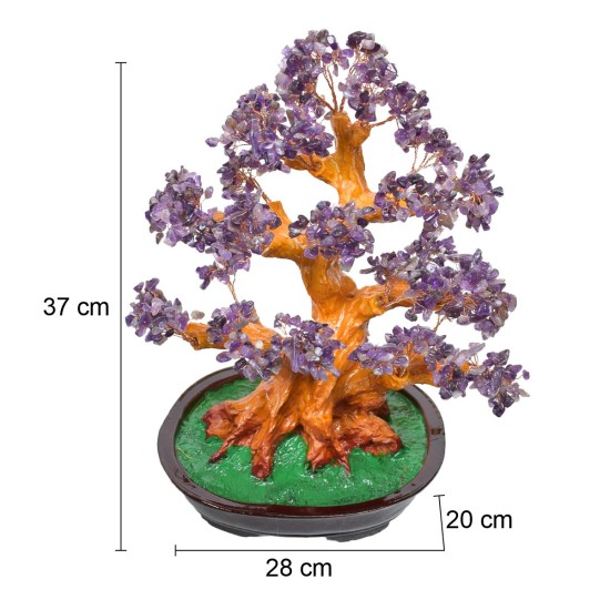 Copac Feng Shui cu Pietre Semipretioase de Ametist, Suport Ceramic, Naimeed D4627-Mov, Inaltime 37cm Copac Feng Shui cu Pietre Semipretioase de Ametist, Suport Ceramic, Naimeed D4627-Mov, Inaltime 37cm
