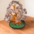 Copac Feng Shui cu Pietre Semipretioase, Suport Ceramic, Naimeed D4627-Multicolor, Inaltime 37cm