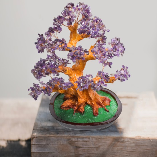 Copac Feng Shui cu Pietre Semipretioase de Ametist, Suport Ceramic, Naimeed D4627-Mov, Inaltime 37cm Copac Feng Shui cu Pietre Semipretioase de Ametist, Suport Ceramic, Naimeed D4627-Mov, Inaltime 37cm