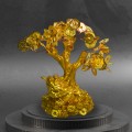 Copac Feng Shui cu Monede Aurii, Suport Ceramic, Naimeed D4636, Inaltime 15cm