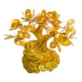 Copac Feng Shui cu Monede Aurii, Suport Ceramic, Naimeed D4636, Inaltime 15cm