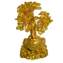 Copac Feng Shui cu Pietre Semipretioase de Citrin, Suport Ceramic, Naimeed D4639, Inaltime 15cm