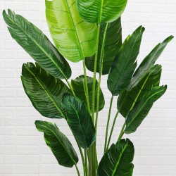 Planta artificiala, Ravenala cu ghiveci, 13 frunze, D4297, 190cm, verde