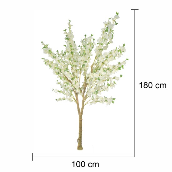 Copac artificial, Cires (Sakura) fara ghiveci, Naimeed D5603, 180x100 cm, Alb Copac artificial, Cires (Sakura) fara ghiveci, Naimeed D5603, 180x100 cm, Alb