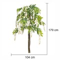 Copac artificial, Wisteria Chinezeasca fara ghiveci, Naimeed D5610, 170x104 cm, Alb