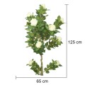Copac artificial, Trandafir fara ghiveci, Naimeed D5611, 125x65 cm, Alb