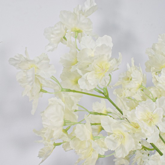 Copac decorativ cu flori artificiale, fara ghiveci, Naimeed D5617, 120x85 cm, Alb